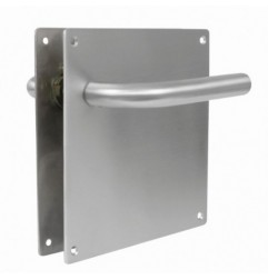 AMIG 24038  
 Manilla con placa 4C AMHYG  
 180 x 180 mm  
 Acero inoxidable 18/8  
 Mate