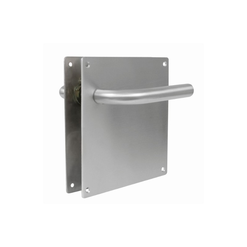 AMIG 24038  
 Manilla con placa 4C AMHYG  
 180 x 180 mm  
 Acero inoxidable 18/8  
 Mate