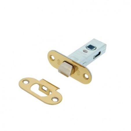 AMIG 24097  
 Picaporte 12R  
 60 mm  
 Acero  
 Latonado barnizado