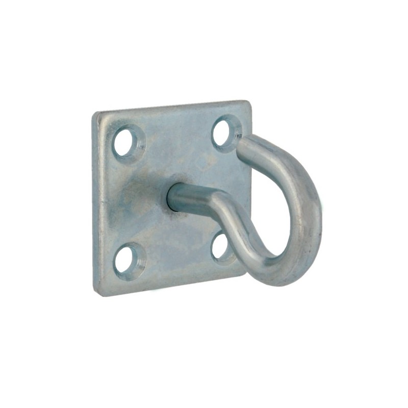 AMIG 24157  
 Placa con gancho fijo 510  
 50 X 50 X 5 mm  
 Acero  
 Zincado
