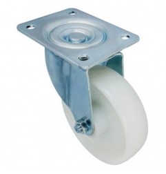AMIG 24265  
 Rueda con pletina 2550  
 Ø150 mm  
 Nylon  
 Blanco