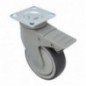 AMIG 24269  
 Rueda con pletina y freno 2535  
 Ø100 mm  
 Goma  
 Gris