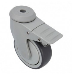 AMIG 24271  
 Rueda con agujero y freno 2536  
 Ø100 mm  
 Goma  
 Gris