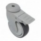 AMIG 24271  
 Rueda con agujero y freno 2536  
 Ø100 mm  
 Goma  
 Gris
