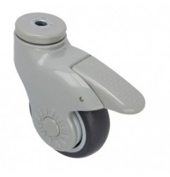 AMIG 24273  
 Rueda con agujero y freno 2537  
 Ø100 mm  
 Goma  
 Gris