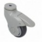 AMIG 24273  
 Rueda con agujero y freno 2537  
 Ø100 mm  
 Goma  
 Gris