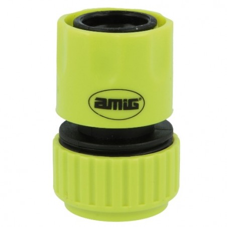 AMIG 24352  
 Empalme rápido manguera R08  
 3/4''  
 ABS  
 Verde pistacho