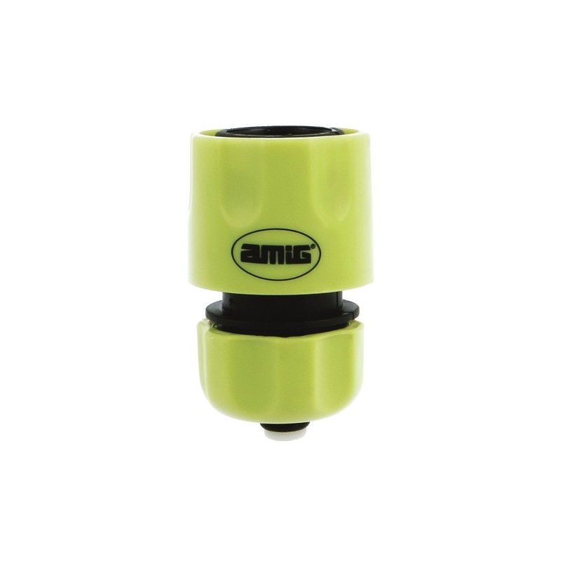 AMIG 24357  
 Empalme rápido manguera R09 STOP  
 1/2''  
 ABS  
 Verde pistacho