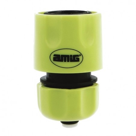 AMIG 24357  
 Empalme rápido manguera R09 STOP  
 1/2''  
 ABS  
 Verde pistacho