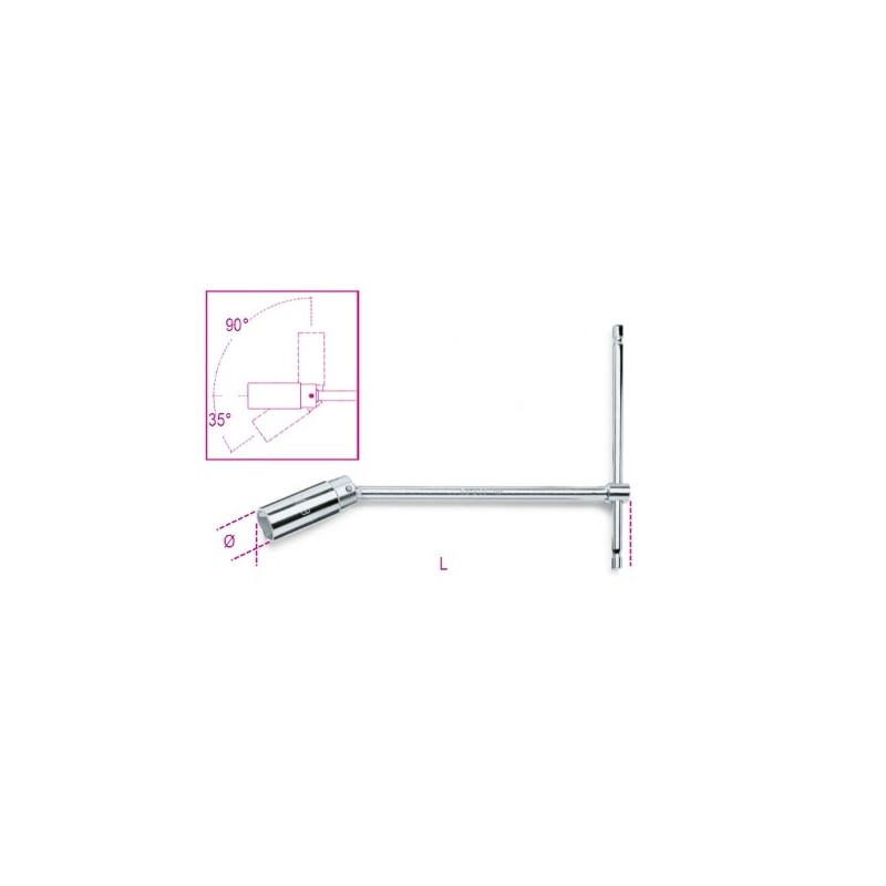 957 16 Llave en T con vaso articulado, para bujías