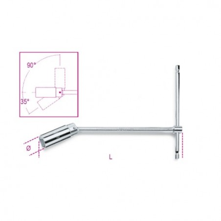 957 20,8 Llave en T con vaso articulado, para bujías