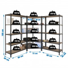 ESTANTERIA METALICA SIMONRACK MADERCLICK MINI 5/400 COLOR GRIS