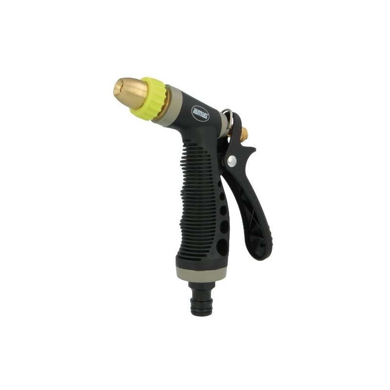 AMIG 24387  
 Pistola riego R25  
 150 mm  
 Latón + goma  
 Verde pistacho-Negro