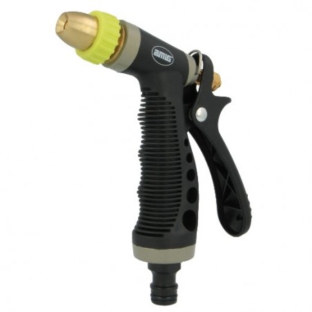 AMIG 24387  
 Pistola riego R25  
 150 mm  
 Latón + goma  
 Verde pistacho-Negro