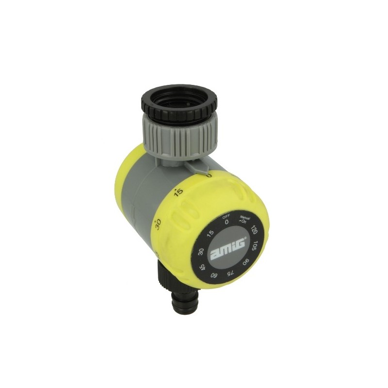 AMIG 24405  
 Programador riego R42  
 Ø60 x 80 mm  
 ABS + goma  
 Verde pistacho-Negro