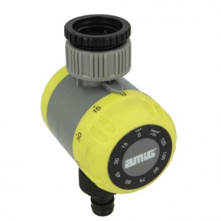 AMIG 24405  
 Programador riego R42  
 Ø60 x 80 mm  
 ABS + goma  
 Verde pistacho-Negro
