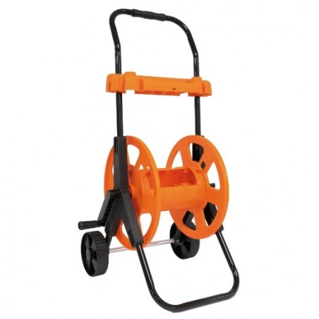 AMIG 24410  
 Carro portamangueras R47  
 1/2'' - 60 m  
 Polipropileno  
 Naranja-Gris