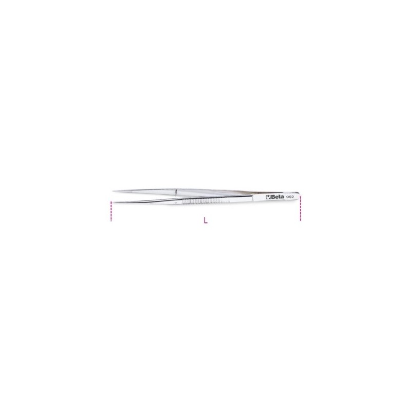 992 150 Pinza con guía de puntas finas, rectas y redondeadas de acero inoxidable