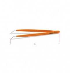 993PL 150 Pinza de puntas finas, curvadas y redondeadas de acero inoxidable con mangos de PVC
