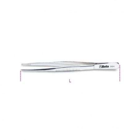 994 150 Pinza de puntas anchas, rectas y redondeadas de acero inoxidable