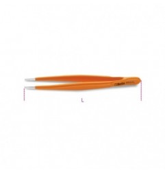 994PL 150 Pinza de puntas anchas, rectas y redondeadas de acero inoxidable con mangos de PVC