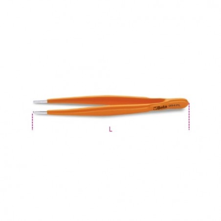 994PL 150 Pinza de puntas anchas, rectas y redondeadas de acero inoxidable con mangos de PVC