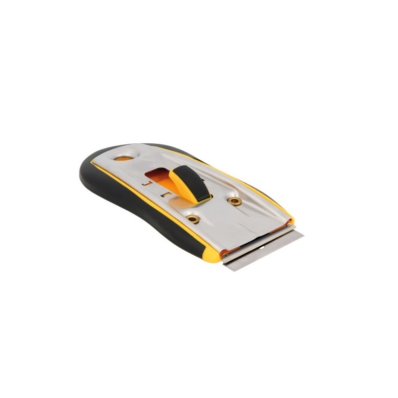 AMIG 24541  
 Rascavidrios 51  
 108 x 52 mm  
 Acero  
 Amarillo/Negro