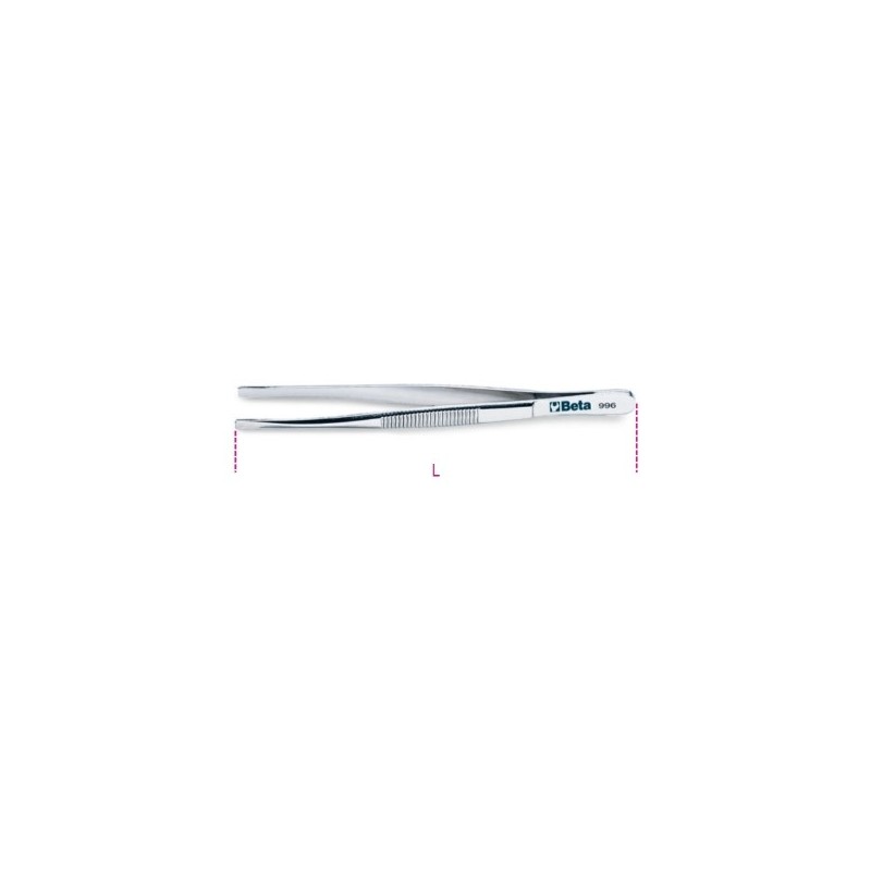 996 150 Pinza de puntas planas y rectas de acero inoxidable