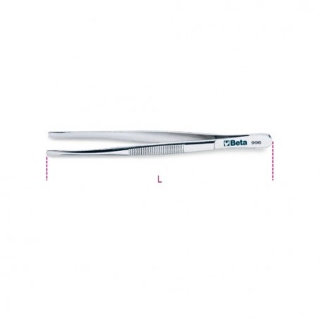 996 150 Pinza de puntas planas y rectas de acero inoxidable