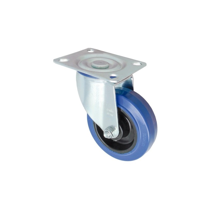 AMIG 24623  
 Rueda con pletina 2700  
 Ø100 mm  
 Goma  
 Azul
