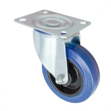 AMIG 24623  
 Rueda con pletina 2700  
 Ø100 mm  
 Goma  
 Azul