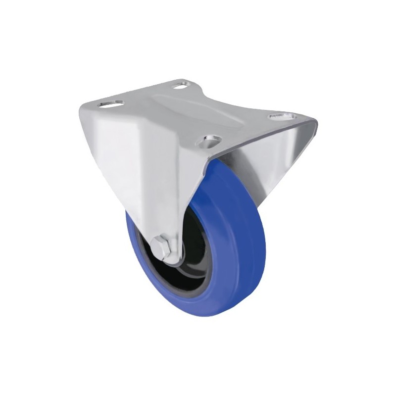 AMIG 24625  
 Rueda con pletina fija 2701  
 Ø100 mm  
 Goma  
 Azul