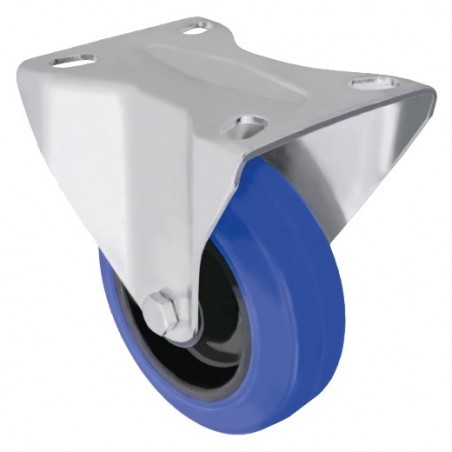 AMIG 24625  
 Rueda con pletina fija 2701  
 Ø100 mm  
 Goma  
 Azul