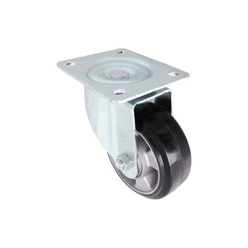 AMIG 24629  
 Rueda con pletina 2710  
 Ø125 mm  
 Goma  
 Negro