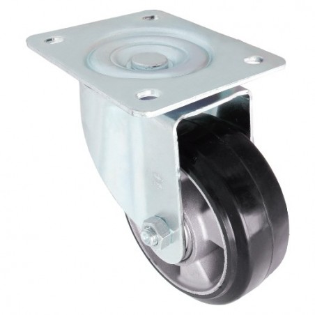 AMIG 24629  
 Rueda con pletina 2710  
 Ø125 mm  
 Goma  
 Negro