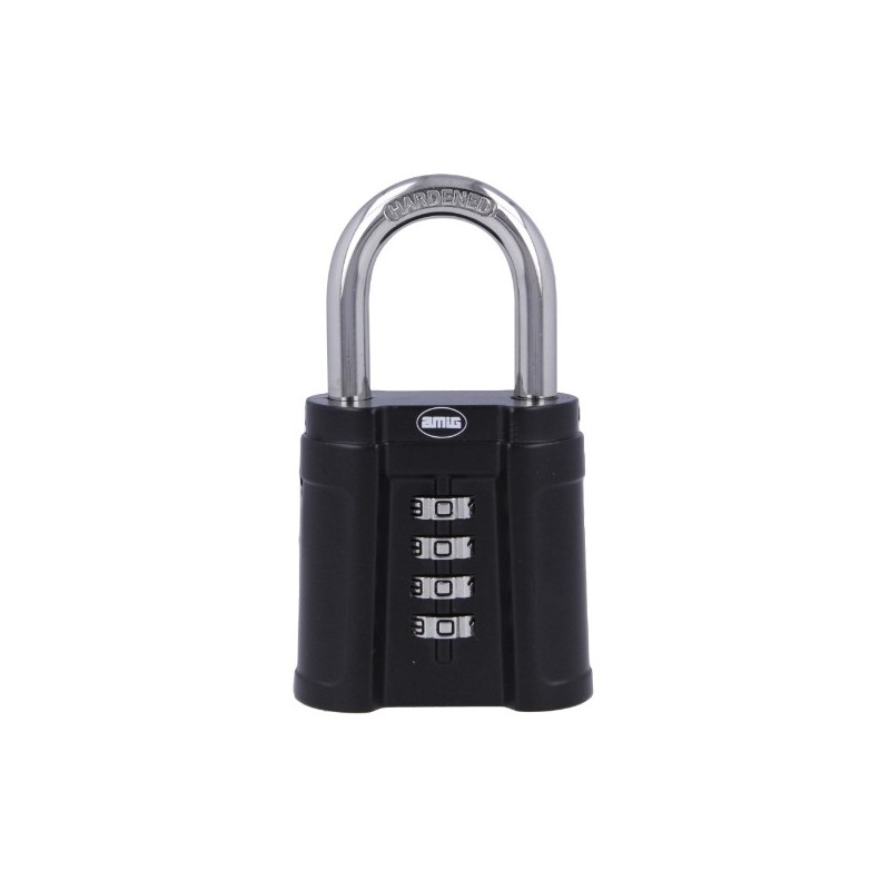 AMIG 24639  
 Candado combinación 90 FORTE  
 56 mm  
 Aleación de Zinc  
 Negro
