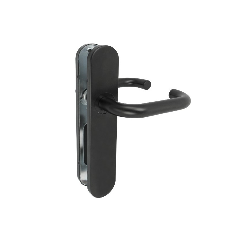 AMIG 24649  
 Manilla con placa 3PX  
 245 x 45 mm  
 Acero inoxidable  
 Negro