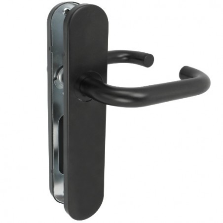 AMIG 24649  
 Manilla con placa 3PX  
 245 x 45 mm  
 Acero inoxidable  
 Negro