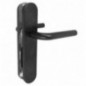 AMIG 24653  
 Manilla con placa 4PX  
 245 x 45 mm  
 Acero inoxidable  
 Negro