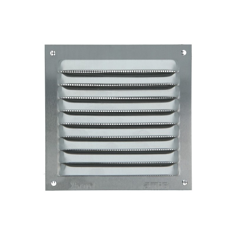 AMIG 24663  
 Rejilla ventilación con mosquitera 3  
 100 x 100 mm  
 Aluminio  
 Plata