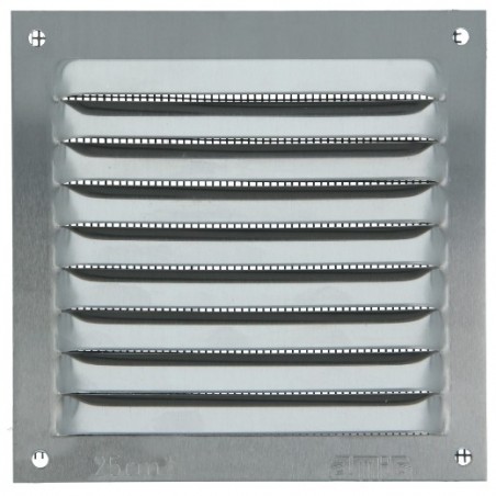 AMIG 24663  
 Rejilla ventilación con mosquitera 3  
 100 x 100 mm  
 Aluminio  
 Plata