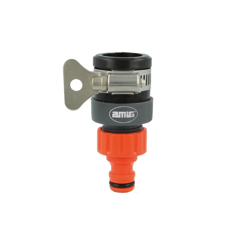 AMIG 24756  
 Adaptador grifo R04 PLUS  
 ABS + goma  
 Naranja-Gris