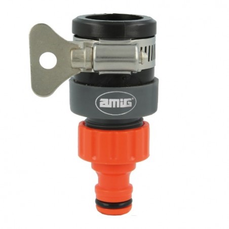 AMIG 24756  
 Adaptador grifo R04 PLUS  
 ABS + goma  
 Naranja-Gris