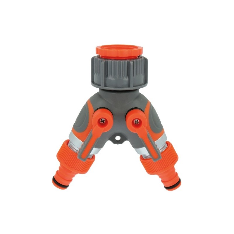 AMIG 24757  
 Conector válvula 2 vías R05 PLUS  
 1'' - 3/4''  
 ABS + goma  
 Naranja-Gris