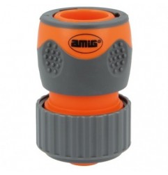 AMIG 24760  
 Empalme rápido manguera R08 PLUS  
 3/4''  
 ABS + goma  
 Naranja-Gris