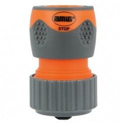 AMIG 24761  
 Empalme rápido manguera R09 STOP PLUS  
 1/2''  
 ABS + goma  
 Naranja-Gris
