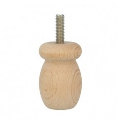 AMIG 24776  
 Pata para mueble 33  
 Ø36 x 55 mm  
 Madera  
 Haya