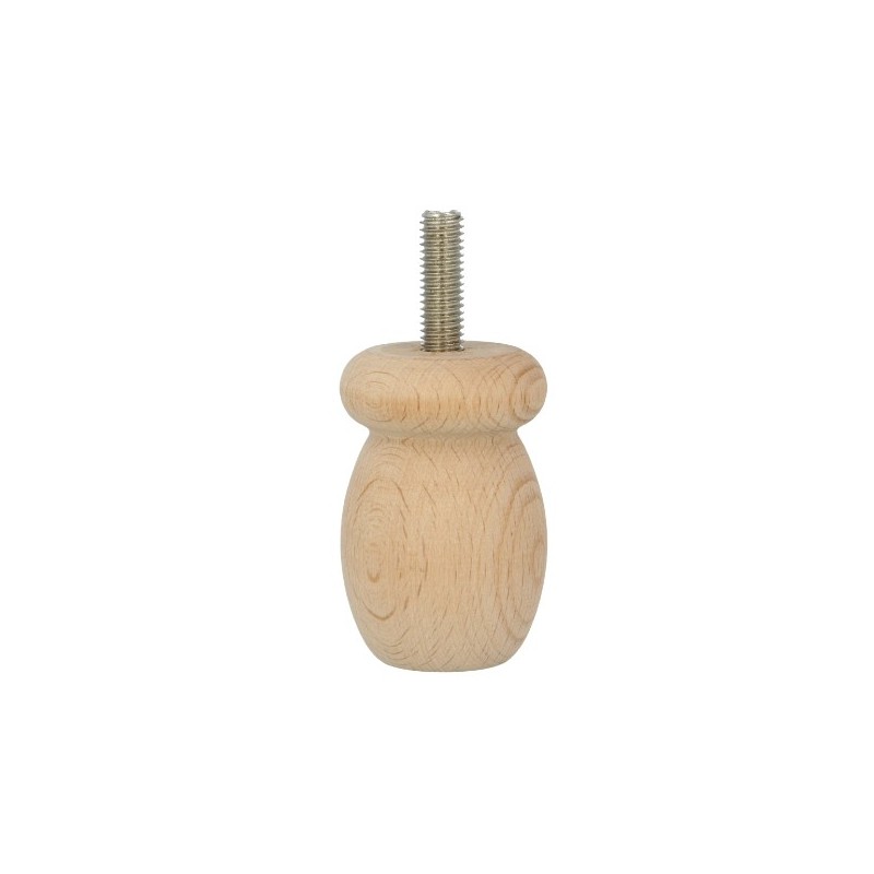 AMIG 24776  
 Pata para mueble 33  
 Ø36 x 55 mm  
 Madera  
 Haya