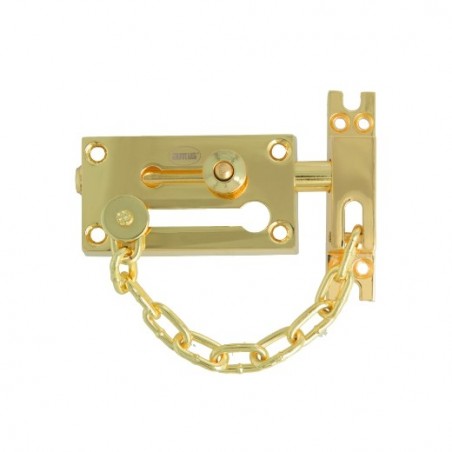 AMIG 24795  
 Pasador con cadena de seguridad 475  
 80 x 45 mm  
 Zamak  
 Latonado