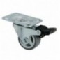 AMIG 24828  
 Rueda con pletina y freno 1309  
 Ø30 mm  
 Goma  
 Gris